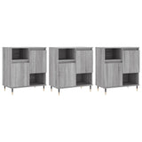 Buffets 3 pcs Sonoma gris Bois d'ingénierie