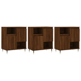 3 pcs Sideboards Brown Oak Engineered Wood