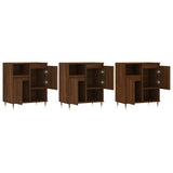 3 pcs Sideboards Brown Oak Engineered Wood