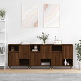 3 pcs Sideboards Brown Oak Engineered Wood