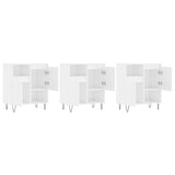 Buffets 3 pcs blanc brillant bois d'ingénierie