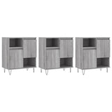 3 pcs Sideboards Sonoma Gray Engineered Wood