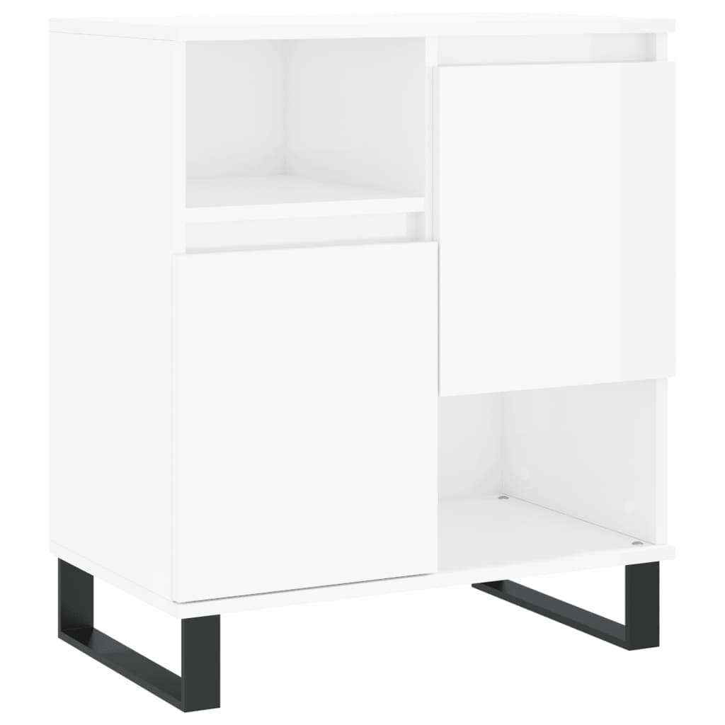 Buffets 3 pcs blanc brillant bois d'ingénierie