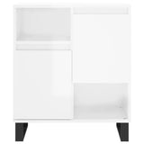 Buffets 3 pcs blanc brillant bois d'ingénierie