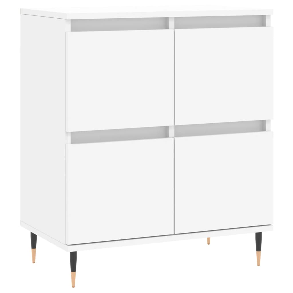 Buffets 2 pcs blanc bois d'ingénierie