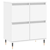 Buffets 2 pcs blanc bois d'ingénierie