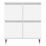 Buffets 2 pcs blanc bois d'ingénierie