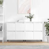 Buffets 2 pcs blanc bois d'ingénierie