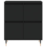 Buffets 2 pcs noir bois d'ingénierie