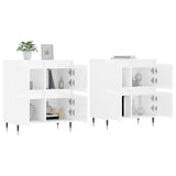 Buffets 2 pcs blanc brillant bois d'ingénierie