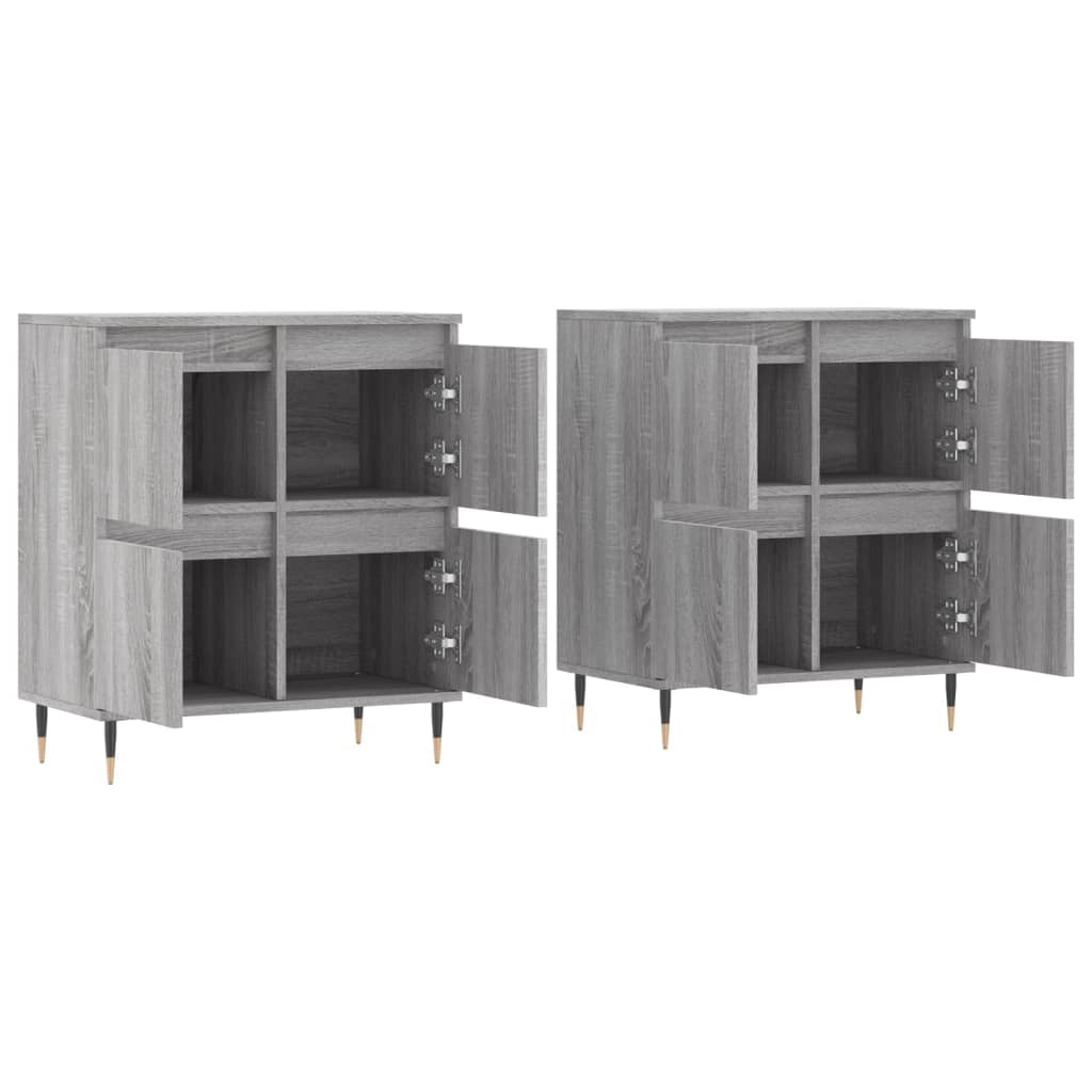 Buffets 2 pcs sonoma gris bois d'ingénierie