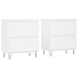 Buffets 2 pcs blanc bois d'ingénierie