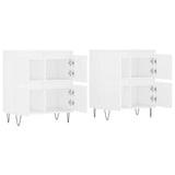 Buffets 2 pcs blanc bois d'ingénierie