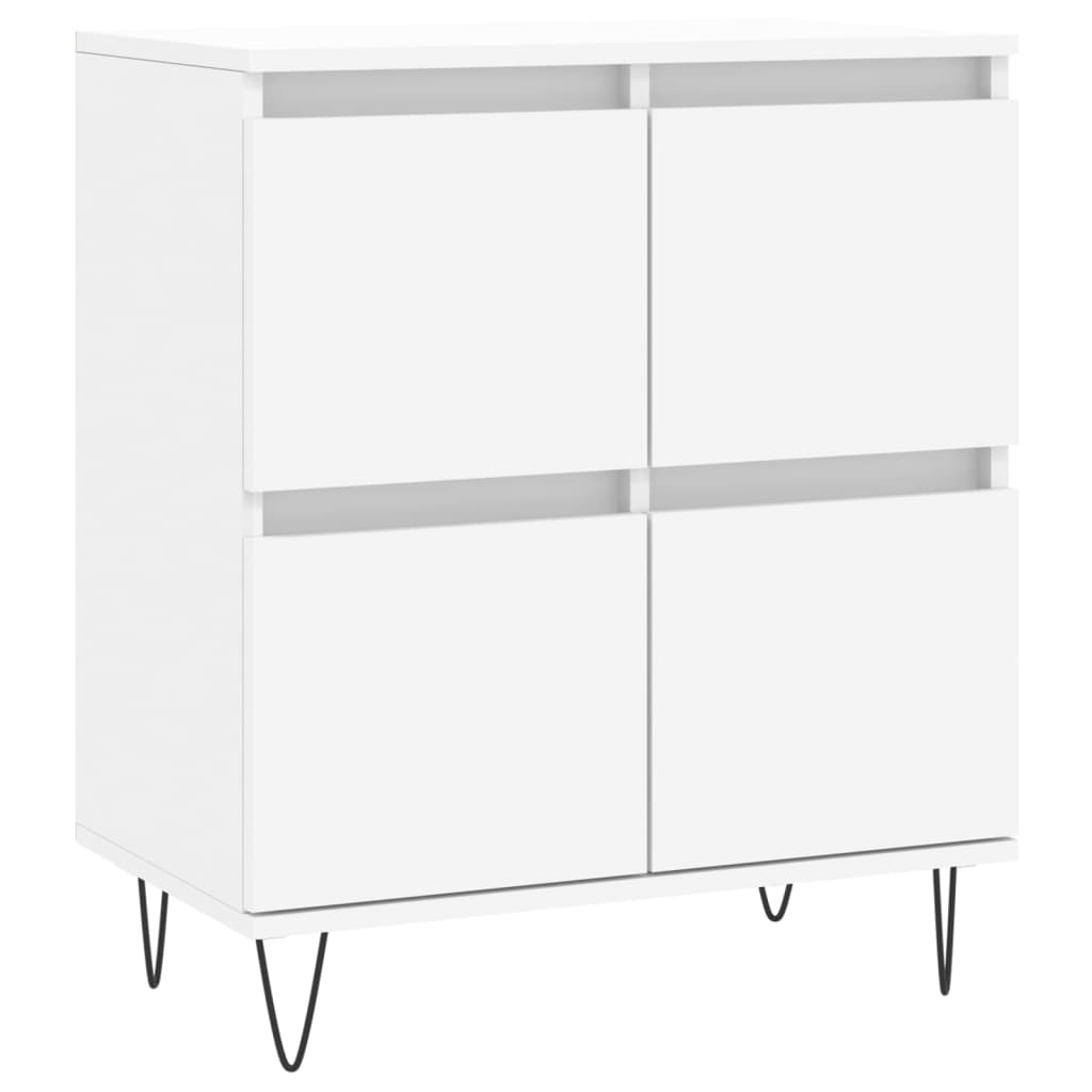 Buffets 2 pcs blanc bois d'ingénierie