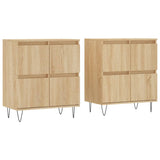 Buffets 2 pcs chêne sonoma bois d'ingénierie