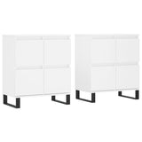 Buffets 2 pcs blanc bois d'ingénierie