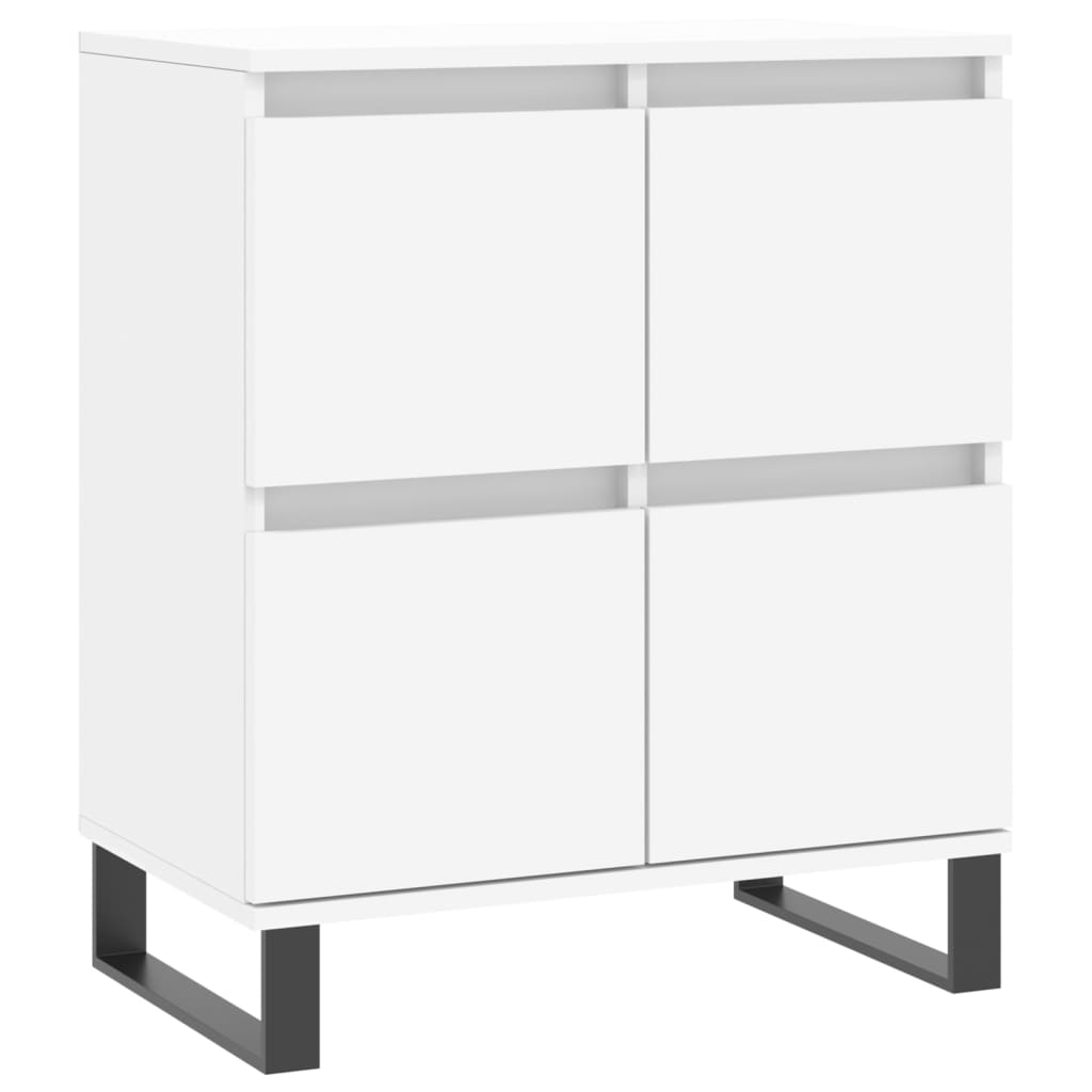 Buffets 2 pcs blanc bois d'ingénierie