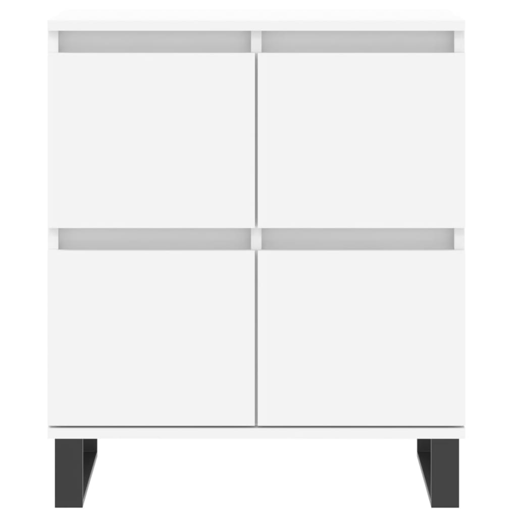 Buffets 2 pcs blanc bois d'ingénierie