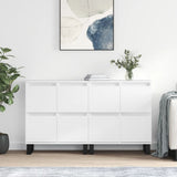 Buffets 2 pcs blanc bois d'ingénierie