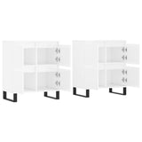 Buffets 2 pcs blanc brillant bois d'ingénierie