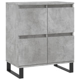 Buffets 2 pcs gris béton bois d'ingénierie