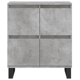 Buffets 2 pcs gris béton bois d'ingénierie