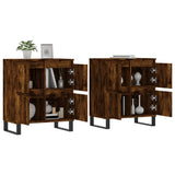 Buffets 2 pcs chêne fumé bois d'ingénierie