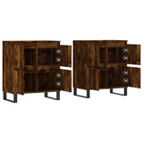 Buffets 2 pcs chêne fumé bois d'ingénierie