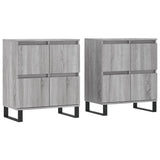 Buffets 2 pcs sonoma gris bois d'ingénierie