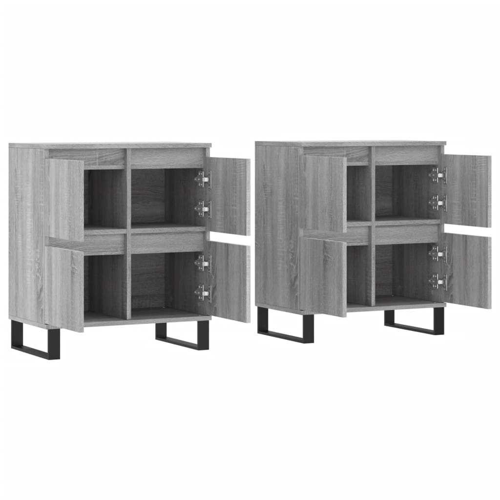 Buffets 2 pcs sonoma gris bois d'ingénierie