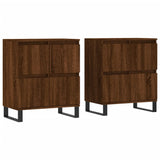 Buffets 2 pcs chêne marron bois d'ingénierie