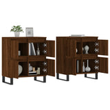 Buffets 2 pcs chêne marron bois d'ingénierie