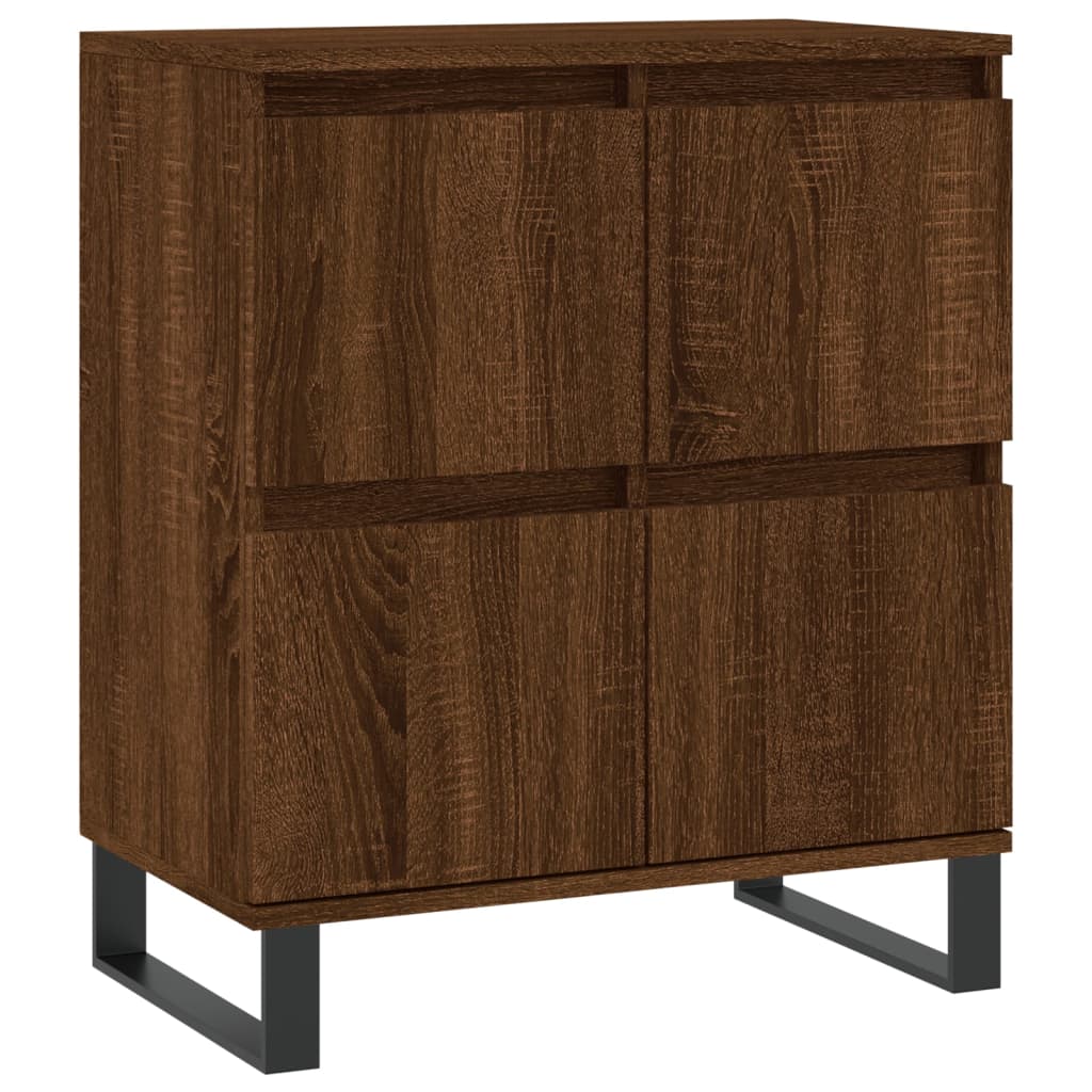 Buffets 2 pcs chêne marron bois d'ingénierie