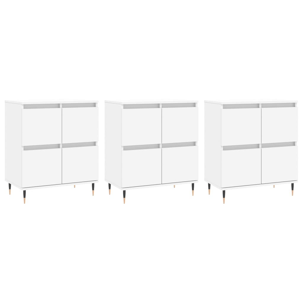 Buffets 3 pcs Blanc Bois d'ingénierie