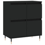 Buffets 3 pcs noir bois d'ingénierie