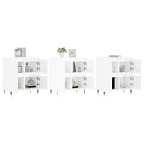 Buffets 3 pcs blanc brillant bois d'ingénierie