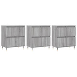 Buffets 3 pcs Sonoma gris Bois d'ingénierie