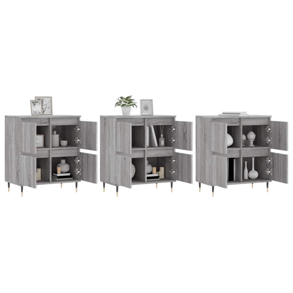 Sideboards 3 Stk. Sonomagrau Holzwerkstoff