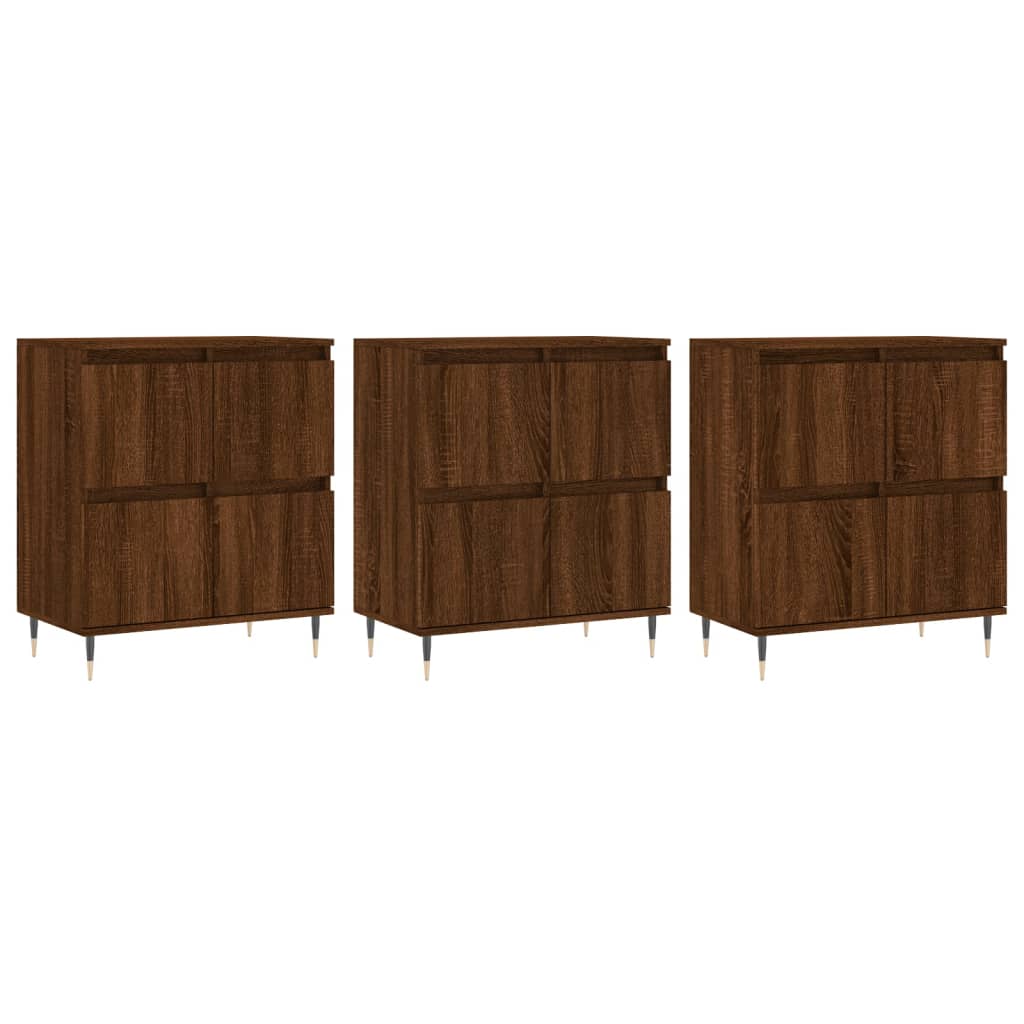 Buffets 3 pcs Chêne marron Bois d'ingénierie