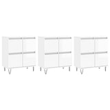 3 pcs sideboards white gloss engineered wood