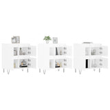 3 pcs sideboards white gloss engineered wood