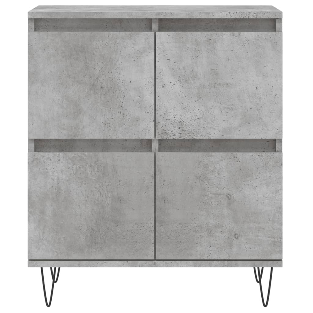 Buffets 3 pcs gris béton bois d'ingénierie