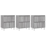 Buffets 3 pcs Sonoma gris Bois d'ingénierie