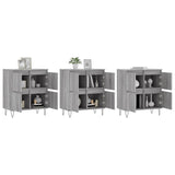 Buffets 3 pcs Sonoma gris Bois d'ingénierie