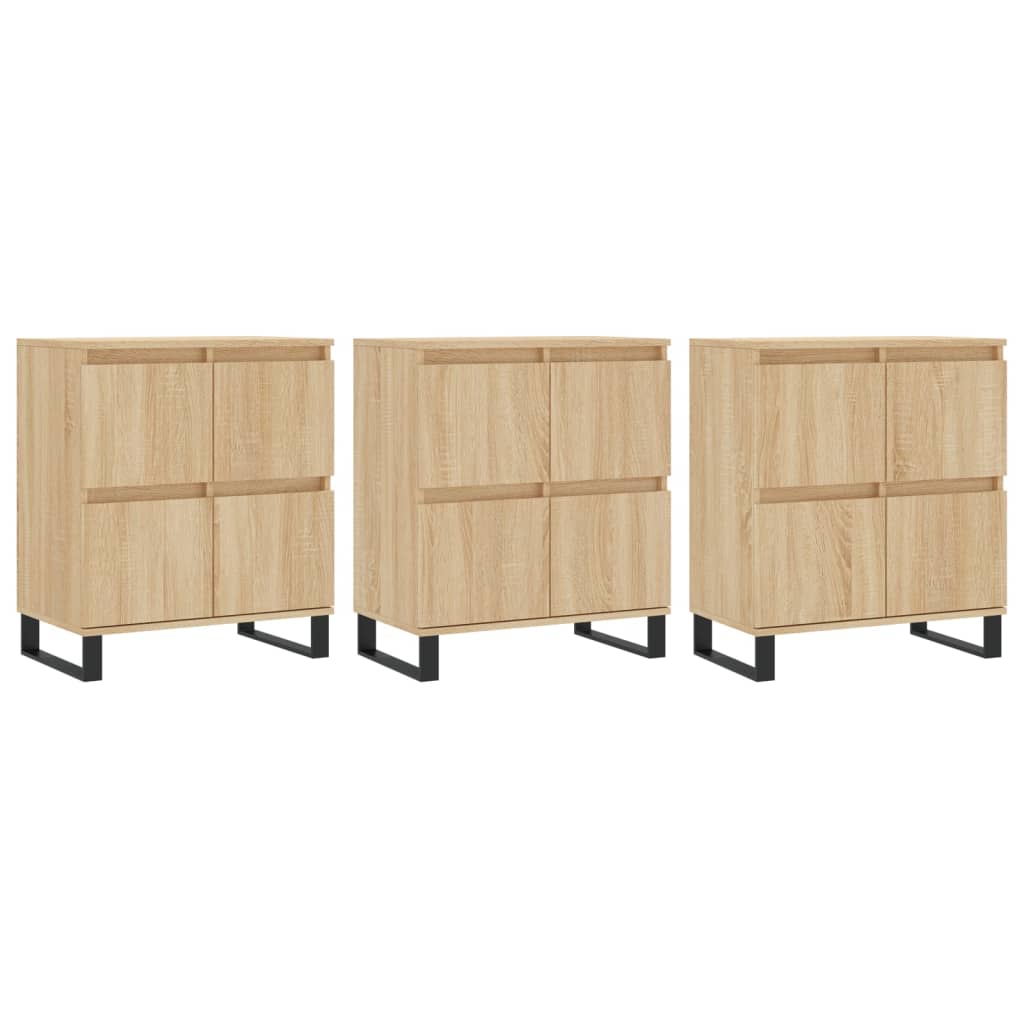 Buffets 3 pcs Chêne sonoma Bois d'ingénierie