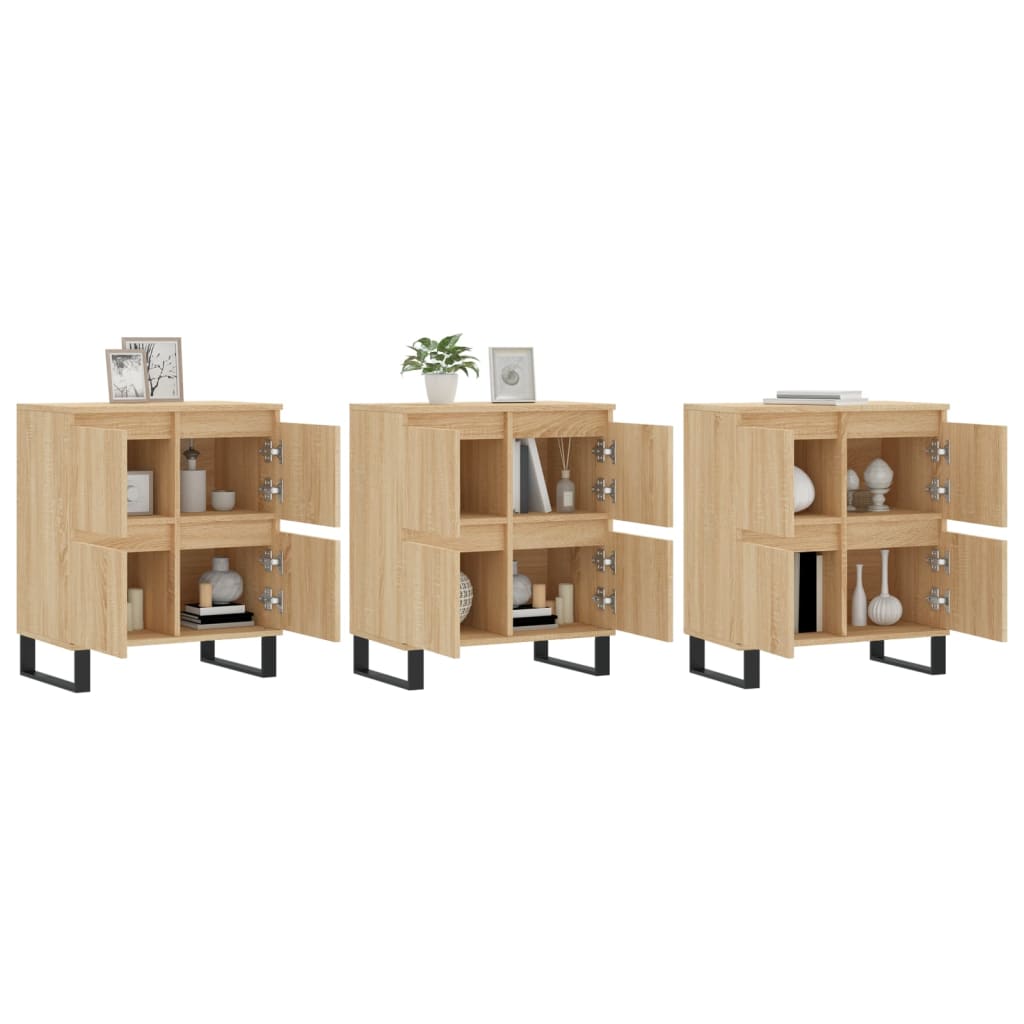 Buffets 3 pcs Chêne sonoma Bois d'ingénierie