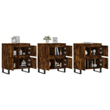 Buffets 3 pcs Chêne fumé Bois d'ingénierie