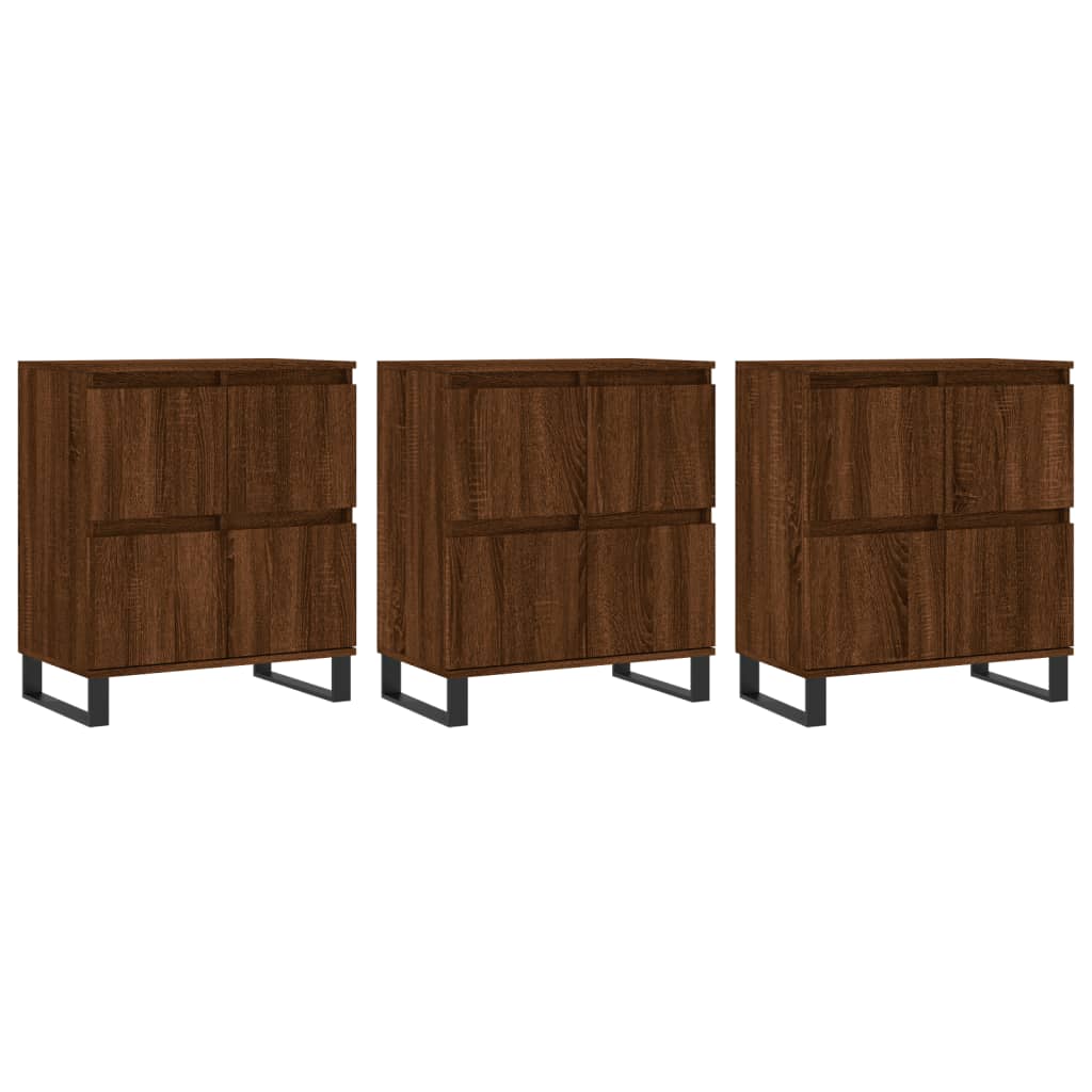 Buffets 3 pcs Chêne marron Bois d'ingénierie