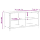 Meuble TV Chêne fumé 100x40x50 cm Bois d'ingénierie