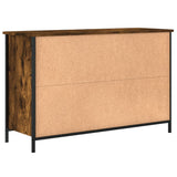 Meuble TV chêne fumé 100x35x65 cm bois d'ingénierie